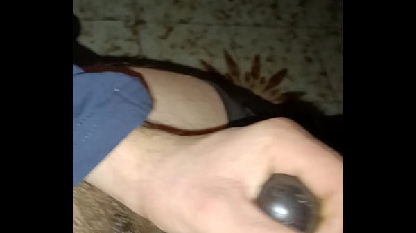 Play MP4 - Masturbation with black leather leggings and penis extender