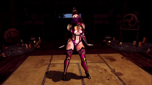 Muscular thick_Mileena_tempts you to serve her_in exchange for_hot night