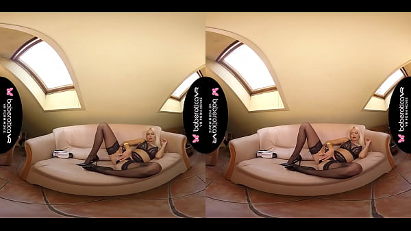 Ravishing Blonde Milf With Big, Firm Tits, Lena Love Took Off Her Sexy, Black Dress, Stockings And High Heels To Masturbate With A Golden Vibrator, In Front Of The Camera. thumbnail