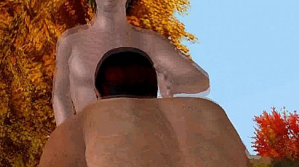 Hot 3D cartoon hunk getting double teamed outdoors 