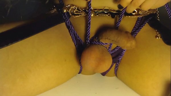 Sissy Bimbo Bondage Chastity Cyber Goth Brandynette inserting Rainbow Ball 