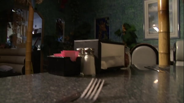 Busty blonde cindy behr fills twitching twat with dick in restaurant booth 