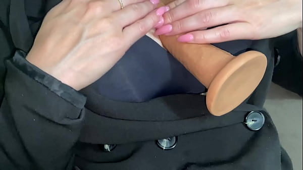 stepsister wife with big tits masturbates pussy with a big dildo