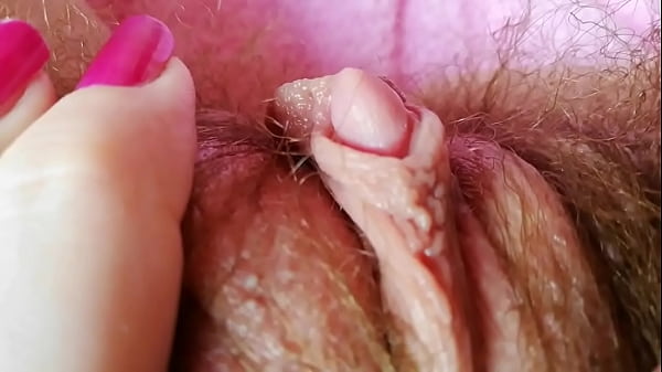 Hairy Pussy big clit closeup pussy grool wet 