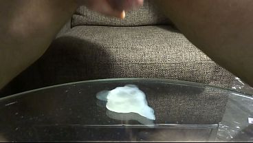 fast cumshot on glass