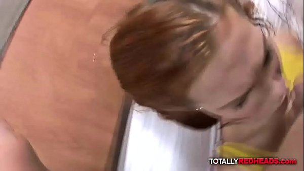 Redhead learning to suck deep 