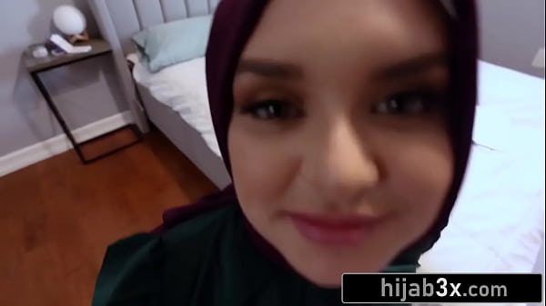 Shy hijab wearing cutie preparing for her first american college party