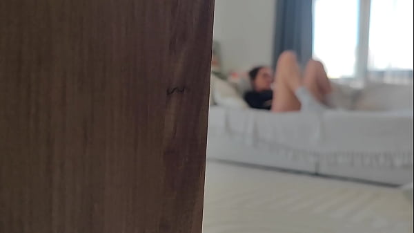 Stepsister was jerking off and I helped her cum and fuck in her ANAL