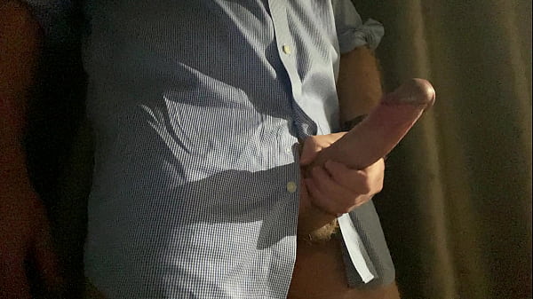 Big cock bursting out from office gear 