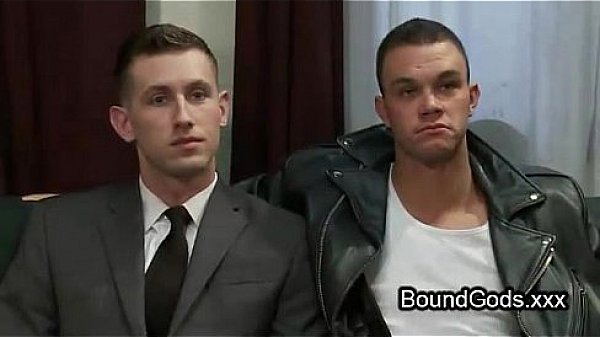 Tied up and suspended gay shocked 