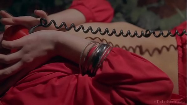 TheLifeErotic - Teen Mira V masturbating with curly_phone cable