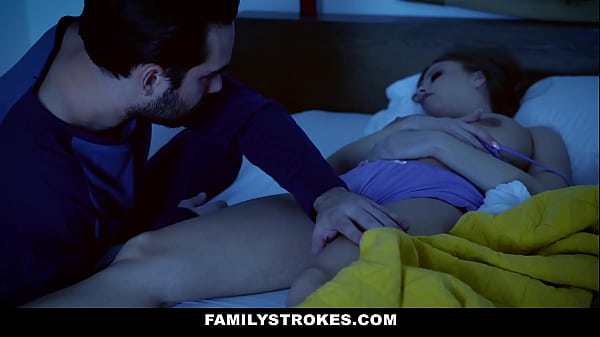 Hot MILF stepmom_fucked by stepson next to s.stepdad