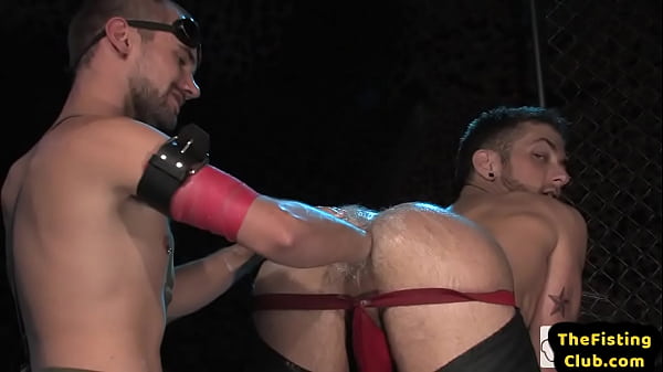 Lubed jock moans enjoys getting fisted in close up 