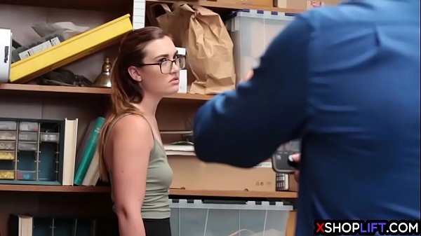Sexy shoplifter teen busted and fucked bya security guy
