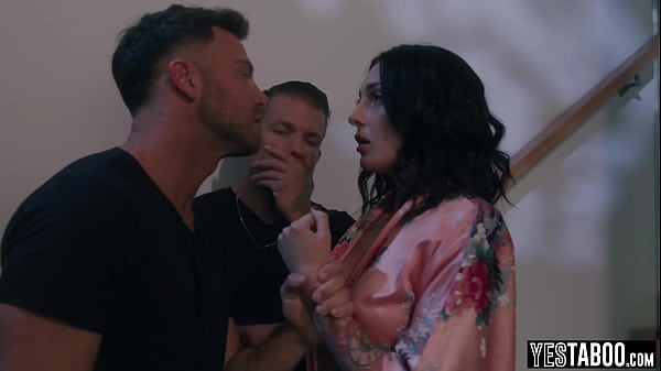 Busty tattooed milf railed roughly by hubby and his big dick friend