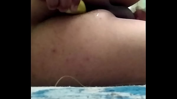 Guy takes banana anal cum