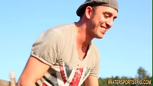 Urinating whore rides rod 