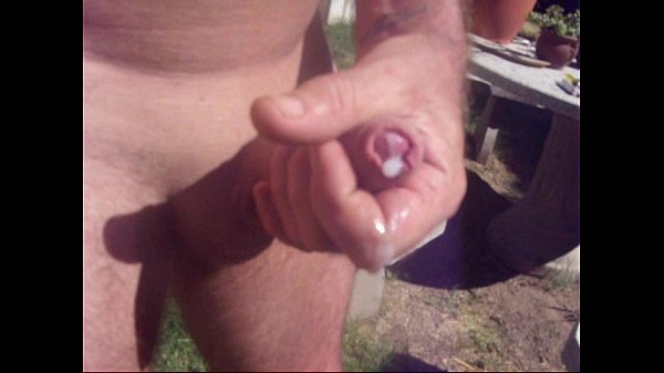 Play MP4 - Close up cock and cum outdoors