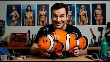 Nonton Clownfish Robot Android With A Camera Films Women Underwater. thumbnail