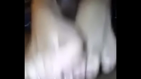 black footjob showing soles
