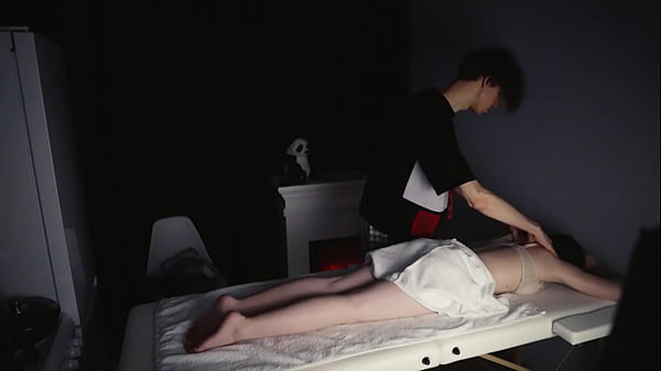 Fingering her with dildo after a massage