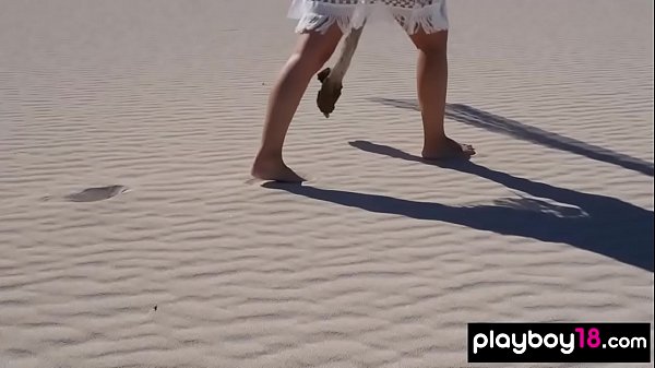 Stunning brunette lifeguard babe_stripping on thebeach