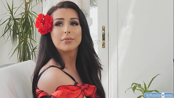 Busty tranny Chanel Santini anal fucked