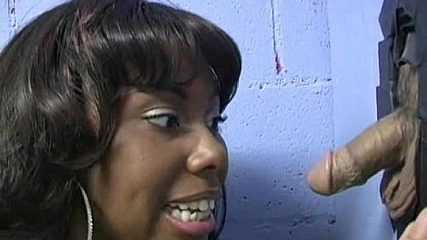 Natural cute black teen tries out gloryhole 9 