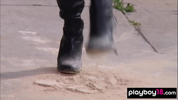 Play MP4 - Big boobed biker babe Jaclyn Swedberg stripping on a chopper