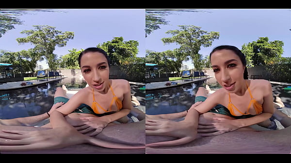 You're enjoying a nice day by the pool when alex coal decides to surprise you by touching herself in front of you before she gives you a blowjob and begs you to fuck her