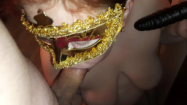 Naughty russian housewife dreams about threesome, she has a_big black dildo and takes it with her_lovers cock