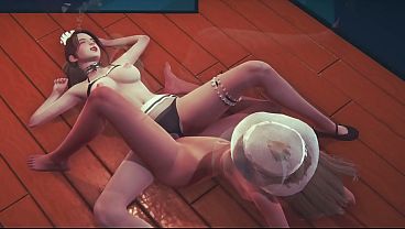 Hentai Uncensored - Theesome Milf & Her Maid Ffm thumbnail