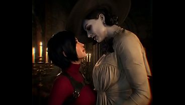 Videogame Lesbian Kissing Resident Evil Village Big Mommy Asian Girl thumbnail