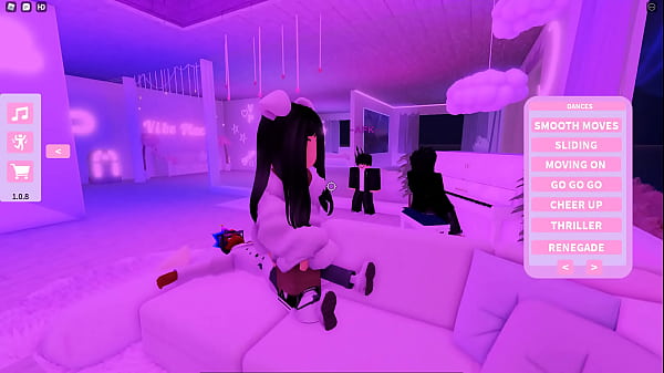 Simblings having fun on roblox in the vibe house
