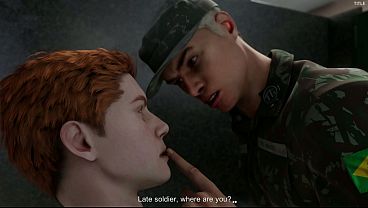 Nonton Офицер увидел, что нам нравятся члены и пошёл за нами в туалет, чтобы дать отсосать свои член, анимация из игры thumbnail