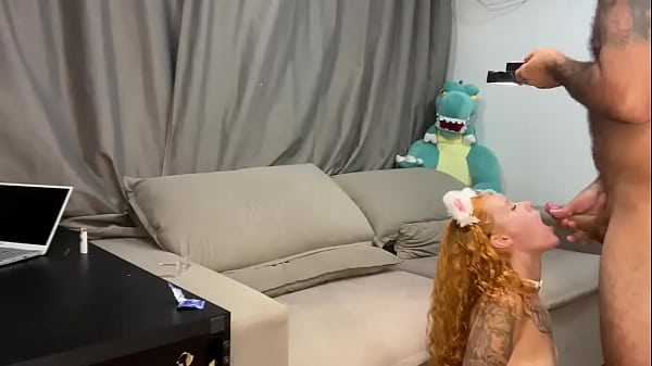Redhead wet my dick with her_mouth tofuck her hot onall fours and give her_milk at_the end