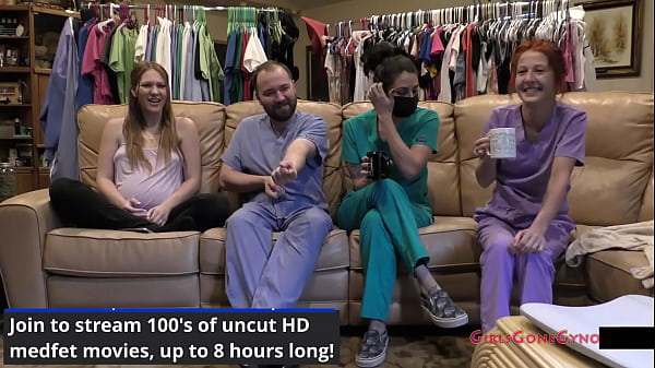 8 month pregnant nurse nova maverick snoops around doctor tampas office locating brandnew ultrasound device using it on her body exclusively at girlsgonegyno join now for medfet movies