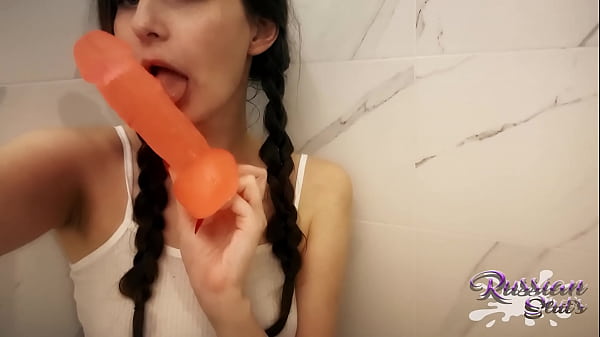 Play MP4 - Sweet russian girl sucks and fucks her dildo