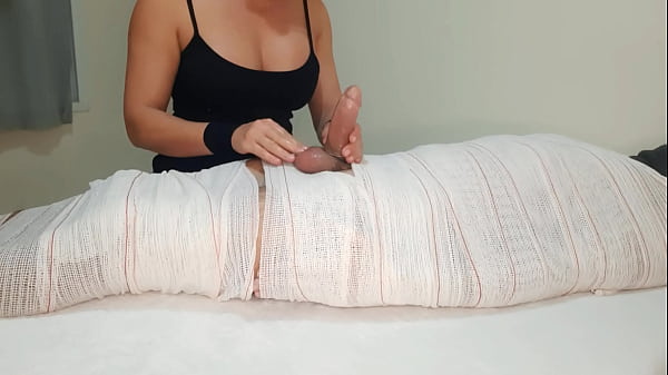 Part3 Mummified Handjob With Interruption Of Cum For Two Minutes. thumbnail