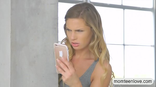 Big boobs MILF and cute_teen threesome sex on the couch