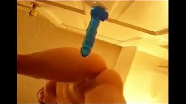 Alexis 19 fucksblue dildo mounted on_door and squirts