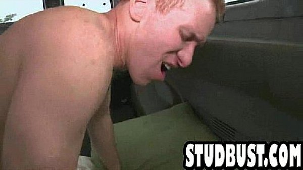 Doggystyle fucking an amateur stud in a van 