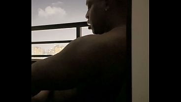 Blowjob on the hotel balcony with my roommate -amateur couple- nysdel 
