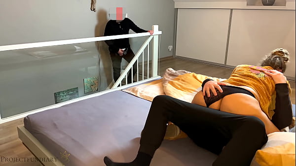 housewife cheating_with neighbor - husband watches and gives her a second cum fill