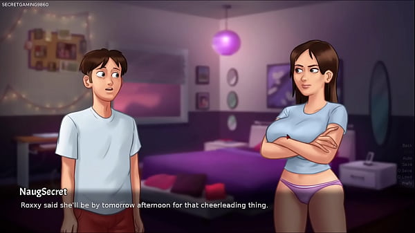 Summertime saga by darkcookie caught his big natural boobs girlfriend jenny playing with her huge boobs with another girl 