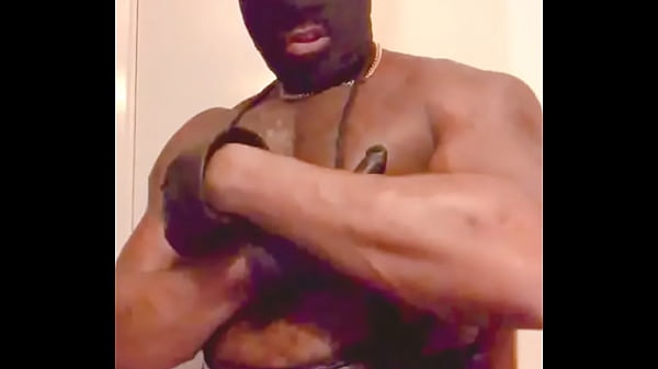 Latex Geared Smoke Hooded BBC Porn Edging 