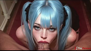 Blue-haired Beauty Rem Deepthroats And Takes Cock Balls Deep [ai] thumbnail