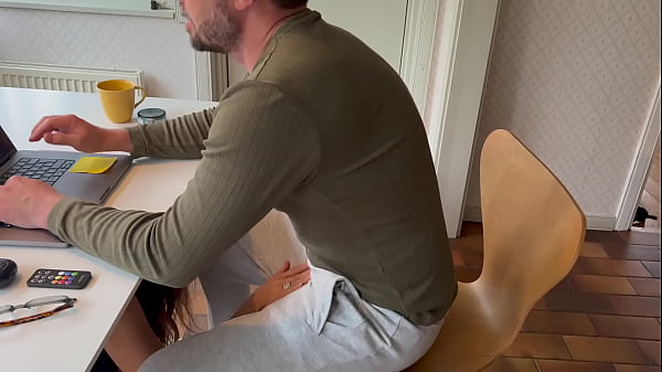 My wife decided to give me a blowjob when I was in an online meeting.