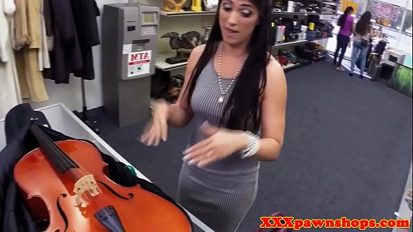 Classy pawner babe riding big pov cock