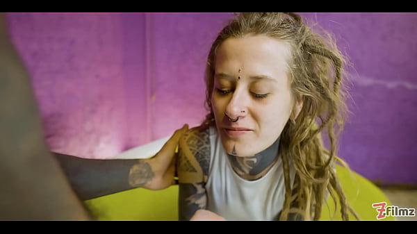 Tattooed girl swallows long cock whole and cum inside her pussy 